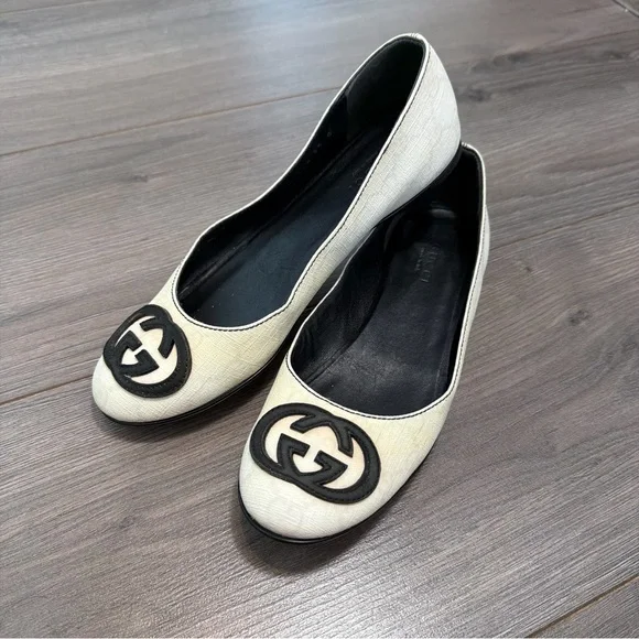 GUCCI vintage monogram Logo Ballet Flats - Picture 1 of 7